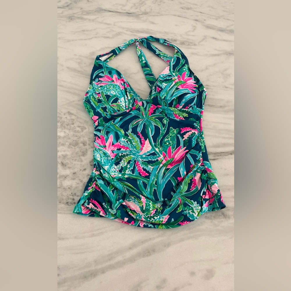 Lilly Pulitzer Tropical Print Swimsuit - Green and Pink